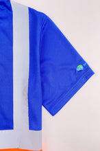 將圖片載入圖庫檢視器 訂做拼色短袖反光Polo恤 設計撞色領繡花章左胸前袋口工業制服  D366
