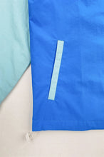 將圖片載入圖庫檢視器 設計兩色撞色風褸外套   訂製粉藍色寶藍色印花繡花logo  J1013
