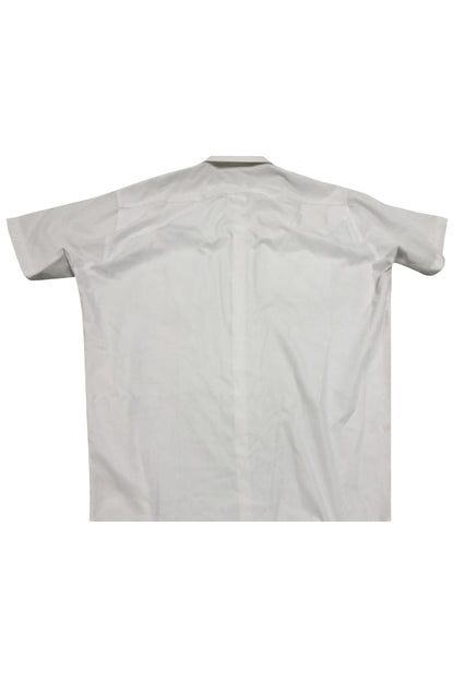 訂製純色工程短袖恤衫 設計藍色繡花logo恤衫  D419