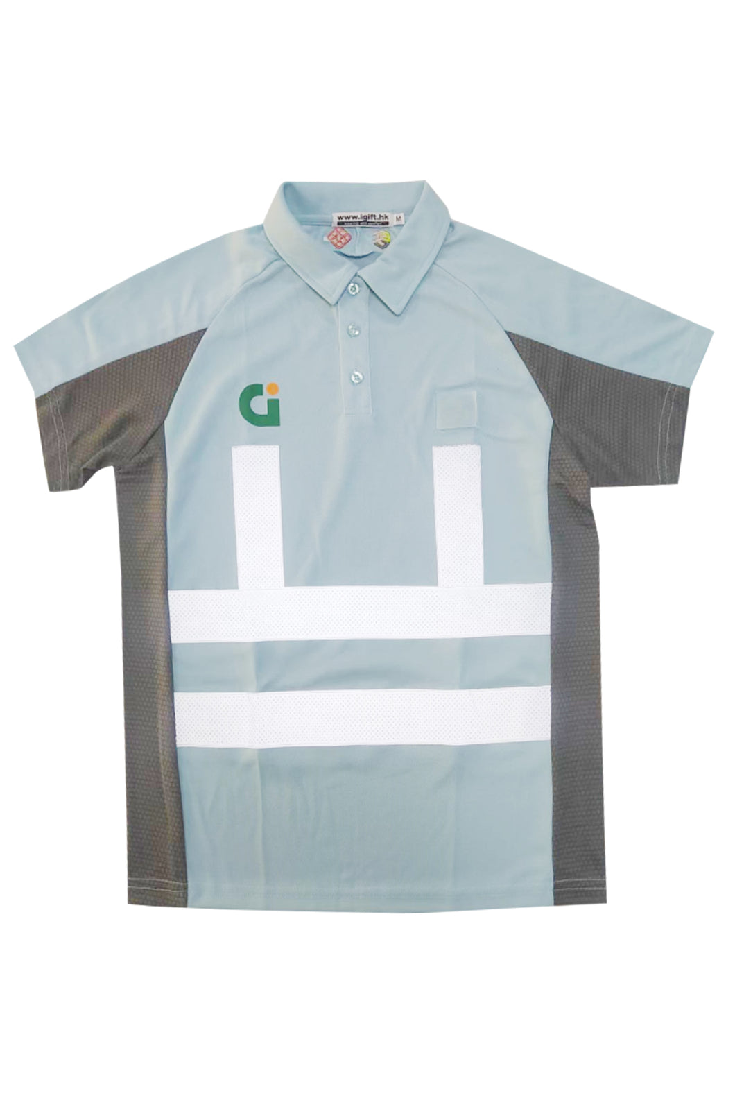 設計CIC 抗熱服淺藍色灰色短袖反領Polo恤衫  D399