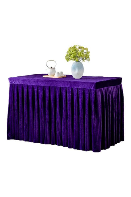 [選購現貨高貴深紫色加厚金絲絨枱套] ｜紫色高端宴會活動枱布｜140cm × 70cm ×75cm｜香港現貨｜枱布供應  SKTBC109