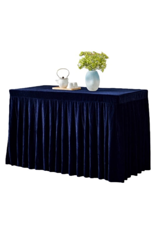 [設計現貨專業深藍色加厚金絲絨枱套] ｜深藍色商務會議展覽枱布｜150cm × 60cm × 75cm｜香港現貨｜枱布公司   SKTBC110