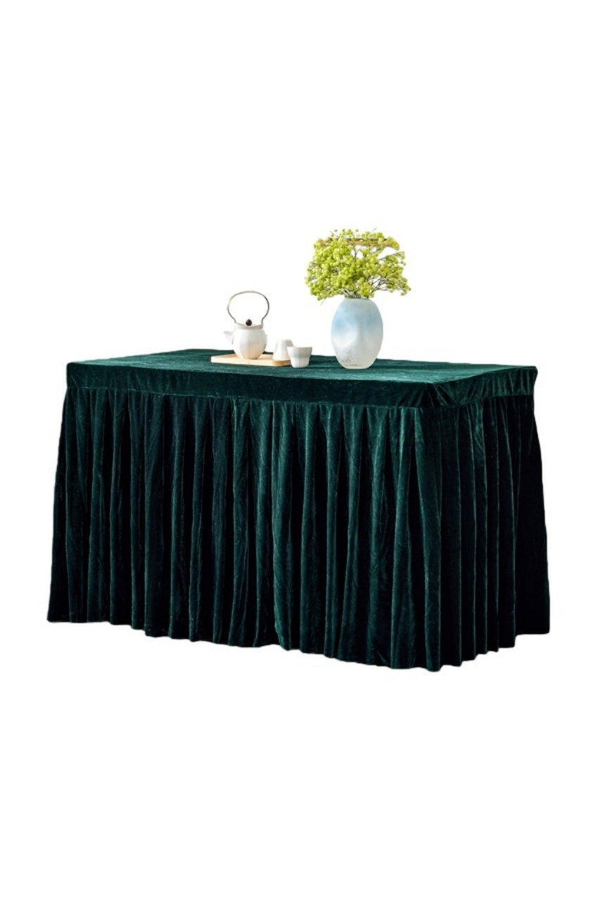 [訂購現貨香檳色加厚金絲絨枱套] ｜香檳色、墨綠色展會活動桌罩裙｜180 x 60 x 75cm｜香港現貨｜SKTBC107