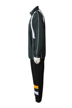 將圖片載入圖庫檢視器 SU300 製造冬季男裝校服運動套裝 時尚校服運動套裝 澳洲學校 校服運動套裝生產商 綠色撞黑色
