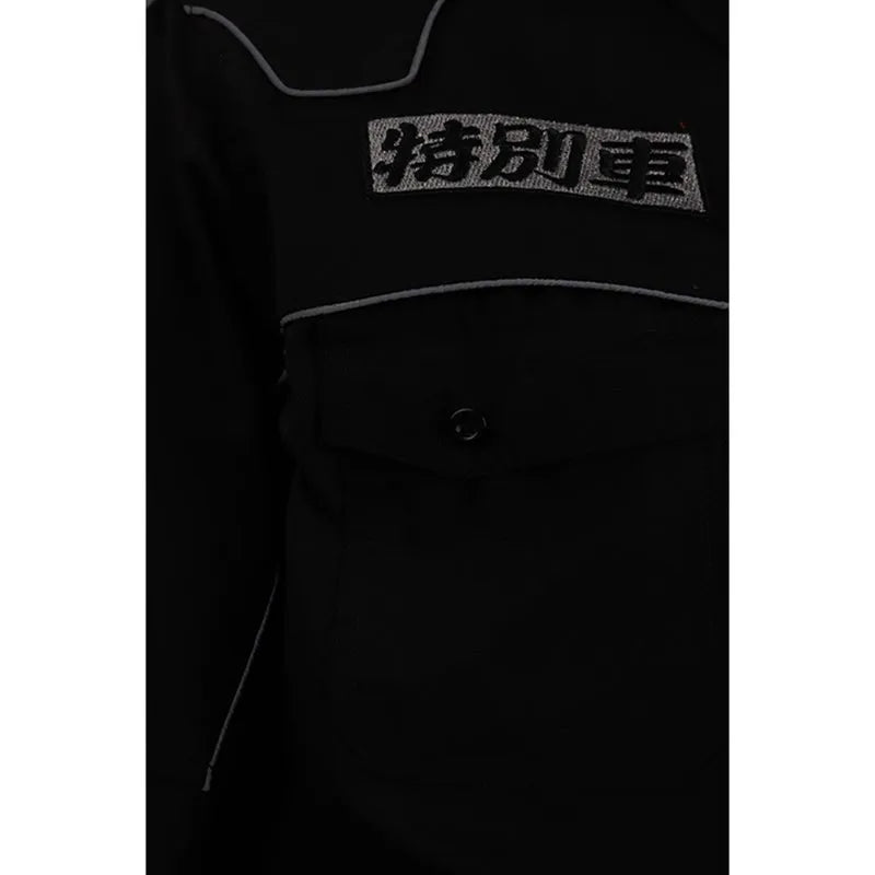 DS070 設計黑色繡花logo制服 拖車行業公司 制服 機恤 維修 機恤衫製造商 - iGift 澳門一站式制服供應