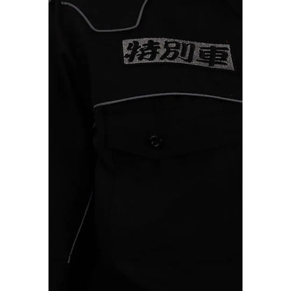 DS070 設計黑色繡花logo制服 拖車行業公司 制服 機恤 維修 機恤衫製造商 - iGift 澳門一站式制服供應