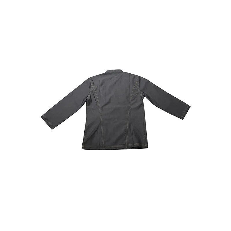 KI108 訂製廚師服 設計長袖LOGO廚師服 廚師服生產商 牛仔料 專業廚師服裝 廚師袖7分袖 啪鈕款 時尚鈄開款 - iGift 澳門一站式制服供應