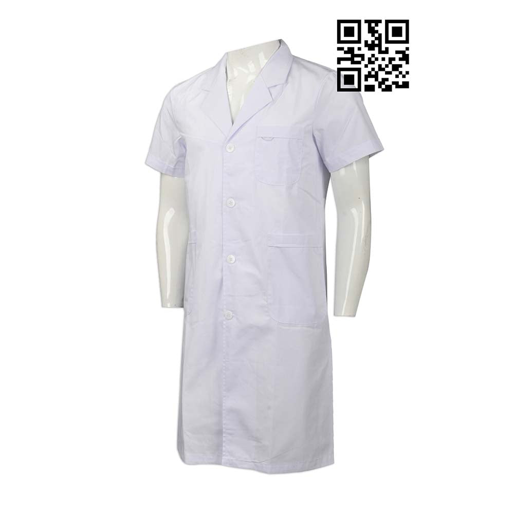 NU035 供應白色醫生袍 網上下單醫生袍 獸醫制服 牙科護士 訂購診所專用長袍 醫生袍製衣廠