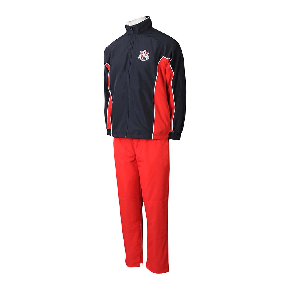 SU302 網上訂購校服運動套裝 製作拼色校服運動套裝 校服運動套裝製造商 紅色撞黑色