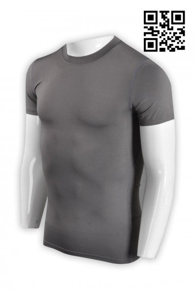 W172緊身運動T恤 健身專用T恤 時尚純色T恤 運動T恤製衣廠 炭灰色