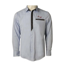 將圖片載入圖庫檢視器 R290 設計撞色胸筒長袖恤衫 供應男裝員工工作恤衫 恤衫製造商
