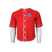 將圖片載入圖庫檢視器 BU38 訂做繡花logo棒球衫 紅色紐扣棒球衫生產商
