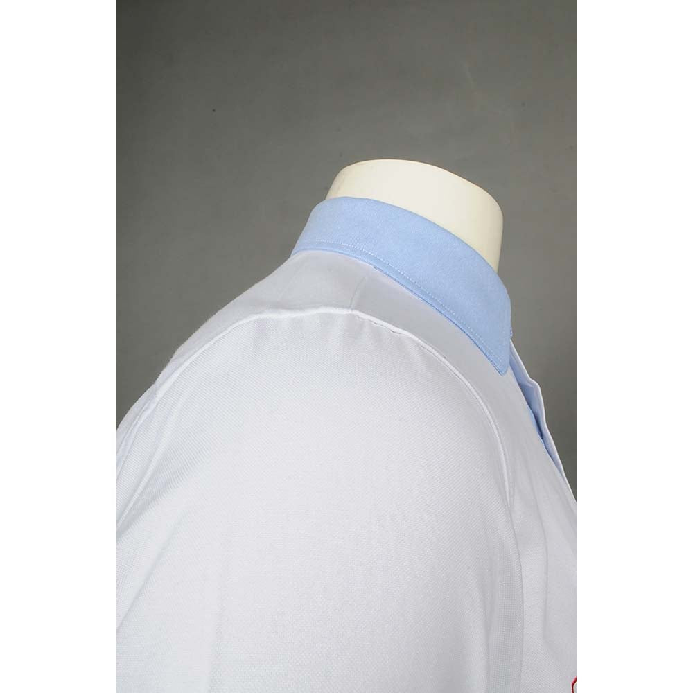 R294 訂造男裝修身恤衫 撞色領 CVC牛津紡 恤衫製衣廠