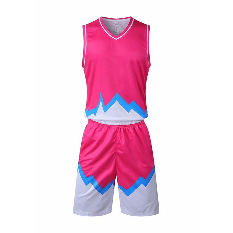 訂造撞色團隊籃球服套裝  自訂透氣快乾籃球服套裝供應商54-728