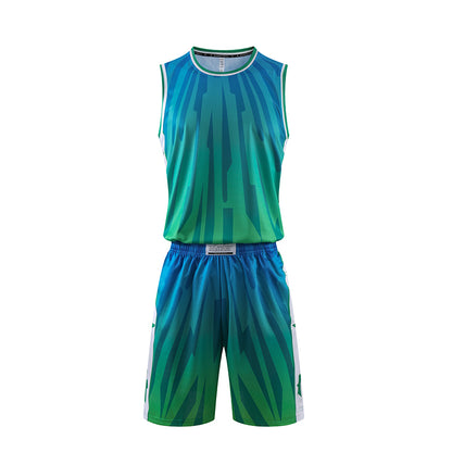 澳門訂做運動籃球服  時尚設計撞色圓領籃球服專門店