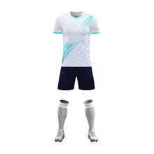 將圖片載入圖庫檢視器 訂做V領休閒足球服  個人設計格紋快乾透氣運動足球服套裝中心  GB5-910Q
