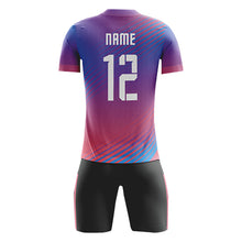 將圖片載入圖庫檢視器 FJ008 訂造團隊足球服套裝 設計短袖吸濕排汗撞色印花足球服 足球套裝供應商
