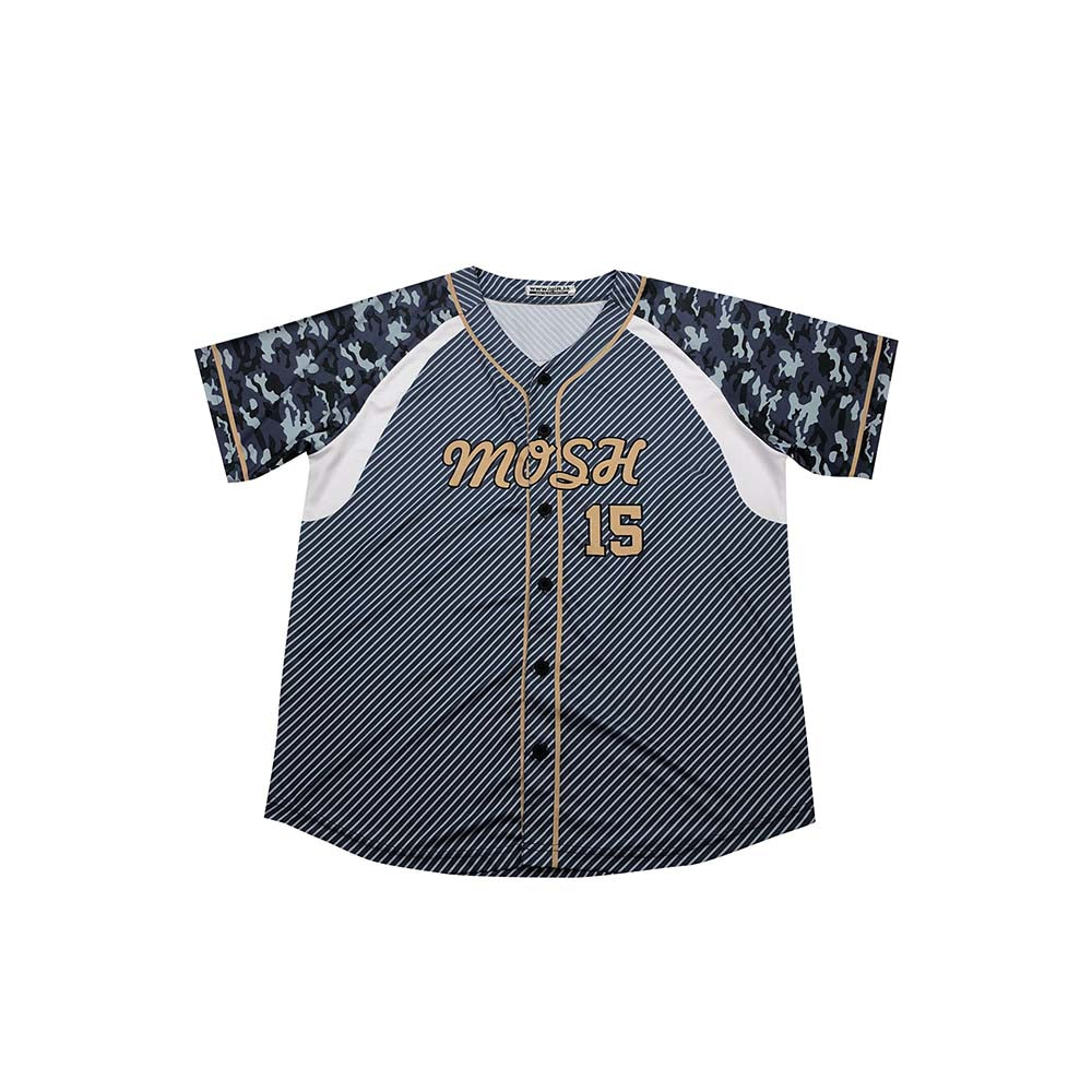 BU41 全件熱升華棒球衫 棒球運動衫 迷彩袖 棒球比賽服