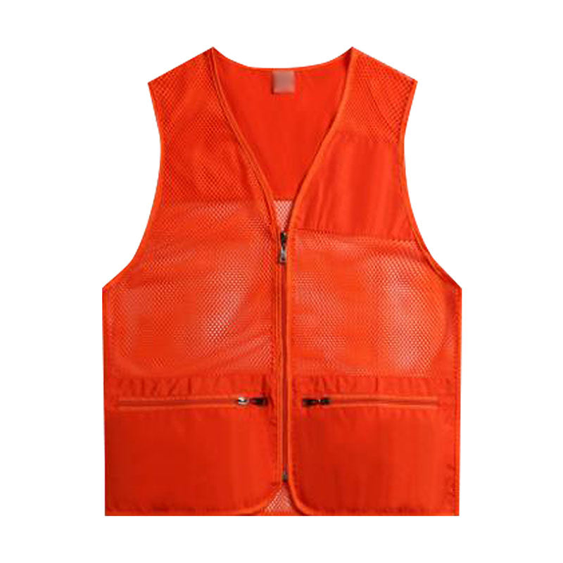 個人設計V領拉鏈透氣釣魚無袖背心外套 義工隊 拉鏈袋口 184-862 -訂做