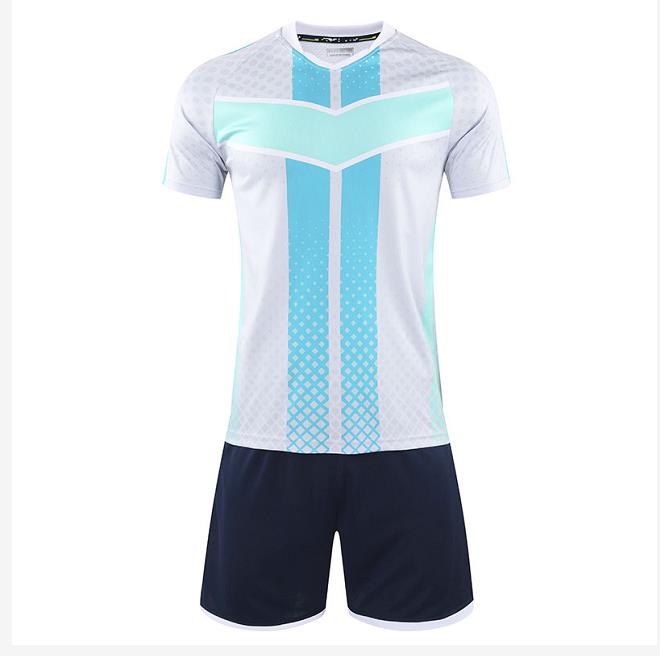 訂造休閒運動足球服  時尚設計印花V領撞色足球套裝供應商  GB10-5302