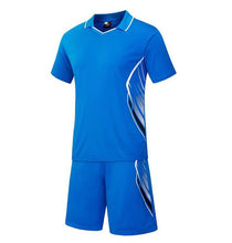 將圖片載入圖庫檢視器 訂製休閒足球服  設計翻領撞色速乾運動足球服套裝生產商 GB1-710
