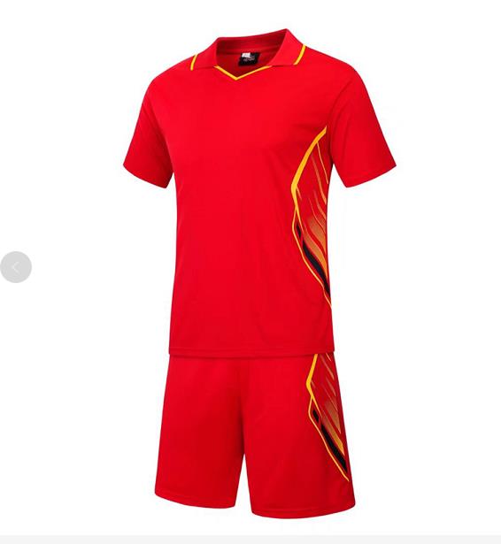 訂製休閒足球服  設計翻領撞色速乾運動足球服套裝生產商 GB1-710