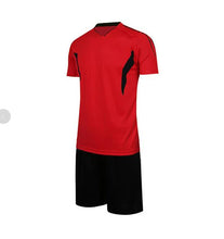將圖片載入圖庫檢視器 訂購戶外運動足球服  設計撞色拼接布速乾足球服短袖套裝中心  GB1-709
