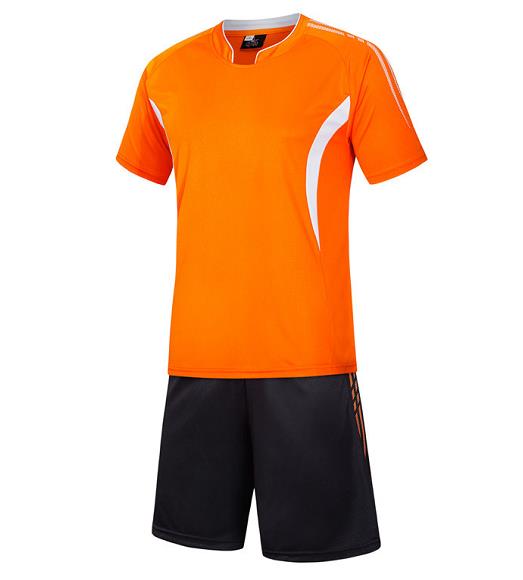 訂購戶外運動足球服  設計撞色拼接布速乾足球服短袖套裝中心  GB1-709