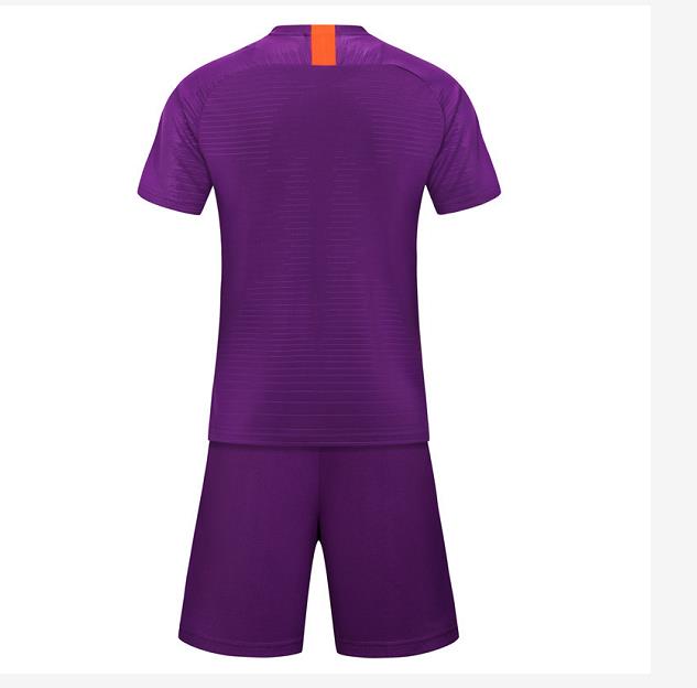 訂做紫色足球服   設計速乾印花運動足球服套裝供應商  GB1-713