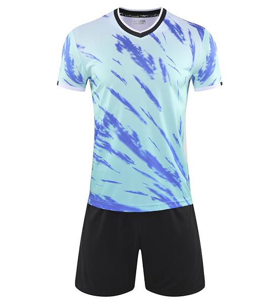訂製運動足球服  時尚設計紮染印花足球服供應商  GB10-5305