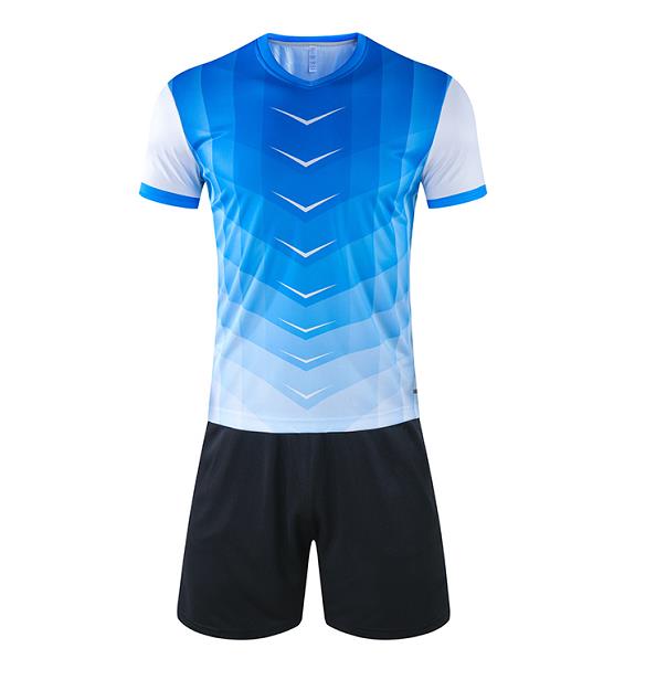 訂購比賽足球運動  印製整件熱升華漸變色V領足球服套裝中心  GB5-902Q