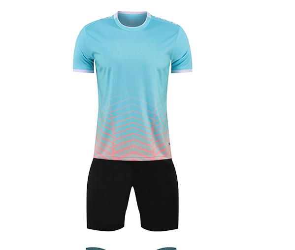 訂做圓領足球運動服  設計印花比賽足球服套裝供應商  GY3-62