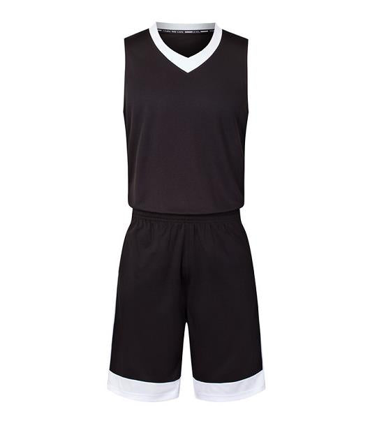 訂造休閒籃球服套裝   自訂撞色領透氣吸濕排汗籃球服製衣廠   GJ4-1869