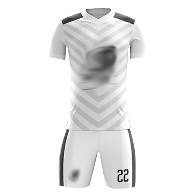 FJ011 訂造親子裝足球運動服 設計淨色V領印花足球套裝 足球服專門店