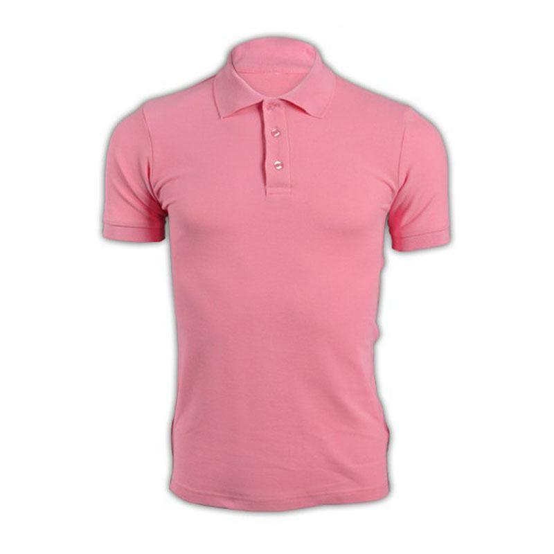 純色 粉紅色035短袖男裝Polo恤 1AC03 男裝DIY純色polo恤 polo恤選擇 polo恤供應商 T恤價格 SKP111  CBJ-M -訂做