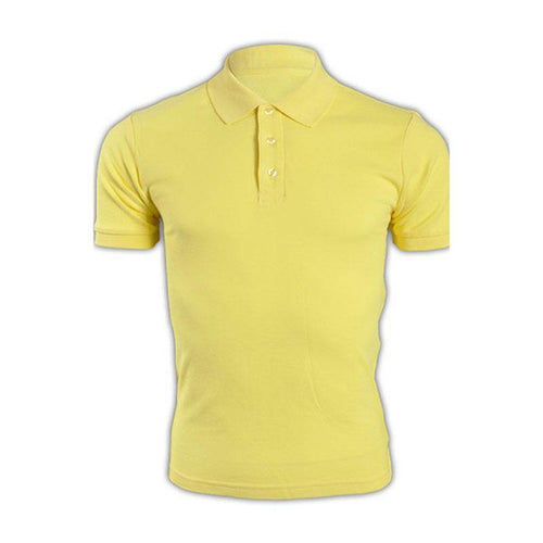 純色 黃色044短袖男裝Polo恤 1AC03 男裝純色短袖polo恤 運動舒適polo恤 polo恤生產商 T恤價格 SKP113  CBJ-M -訂做