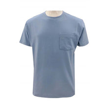 將圖片載入圖庫檢視器 T1067 度身訂製純色T恤 設計霧霾藍布料T恤 胸前有袋設計 胸袋刺繡logo設計 圓領T恤 零售
