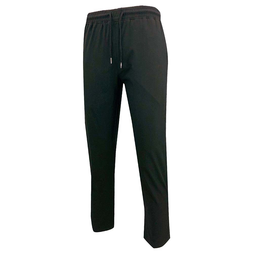 U379 訂做純黑色運動褲 設計橡筋褲頭 後面設有拉鏈褲袋 側邊設有拉鏈褲袋
