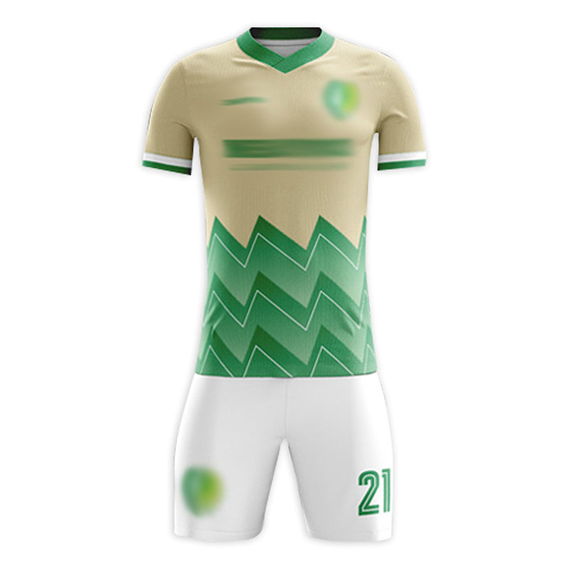 FJ002 訂購出場足球套裝 設計整件印花撞色領運動足球服 足球套裝制服店