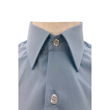 將圖片載入圖庫檢視器 R346 訂製短袖淺藍色襯衫 設計平紋恤衫布 標準領 管家部 後面 龜背 設計
