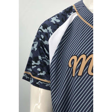 將圖片載入圖庫檢視器 BU41 全件熱升華棒球衫 棒球運動衫 迷彩袖 棒球比賽服
