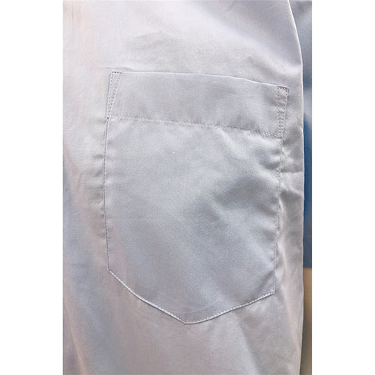 澳門 訂製短袖淺藍色襯衫平紋恤衫布標準領管家部龜背設計  R346