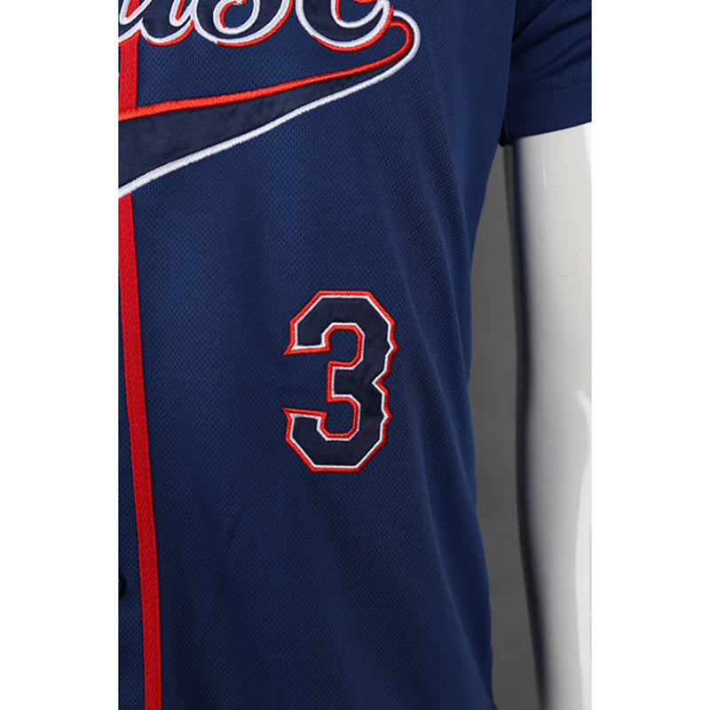 BU35 製作個性logo短袖棒球衫 定制繡花 棒球衫製造商