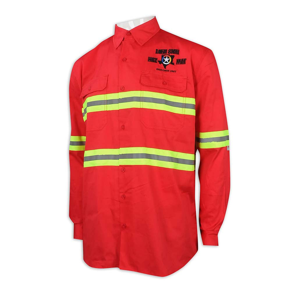 D293 訂造長袖反光條工業制服 螢光黃 反光帶 工業制服製衣廠