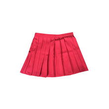 將圖片載入圖庫檢視器 CH213 紅色百褶裙 啦啦隊半身裙訂購  私人設計logo 純色隊服專賣店
