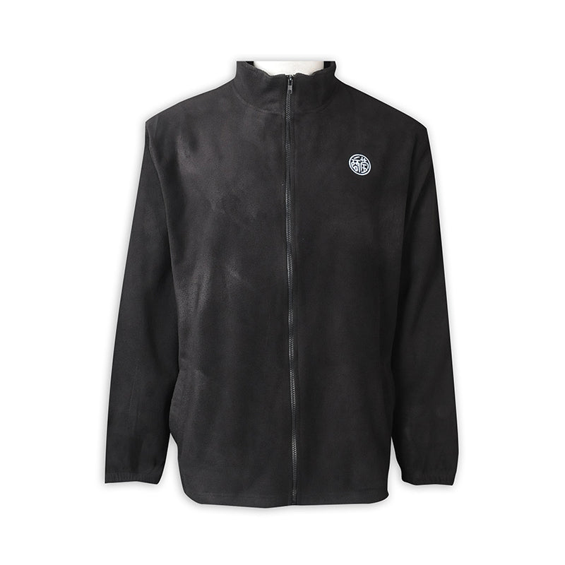 J905 訂製搖粒絨淨色風褸外套 設計拉鏈外套 繡花logo 黑色 風褸外套製衣廠