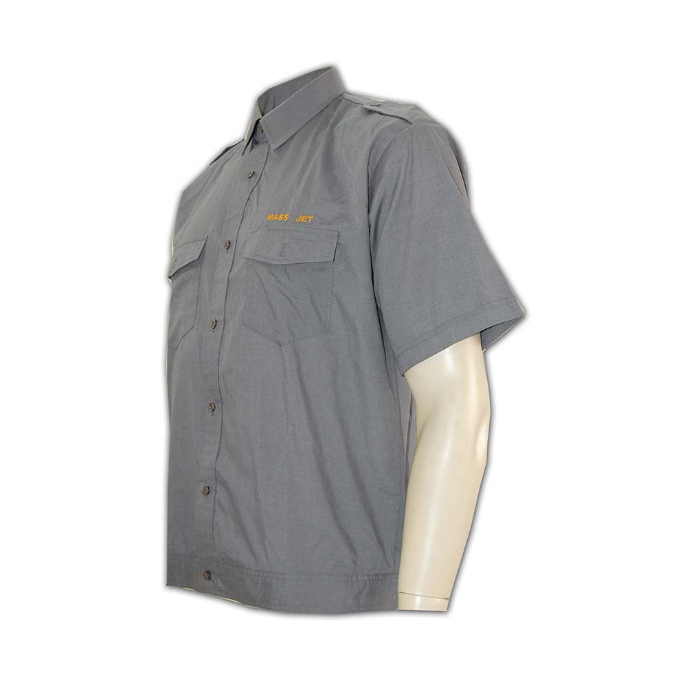 D015 訂製工程制服襯衫 量身訂購夏裝制服 雙胸袋 設計工程制服多樣化 工程制服供應商