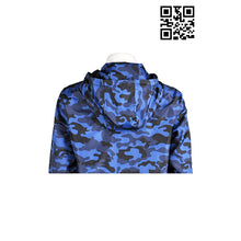 將圖片載入圖庫檢視器 J462 全件迷彩藍外套 訂做迷彩藍風褸 設計個性迷彩外套 來樣訂製擋風迷彩藍風衣 風褸訂造供應商擋 風 褸
