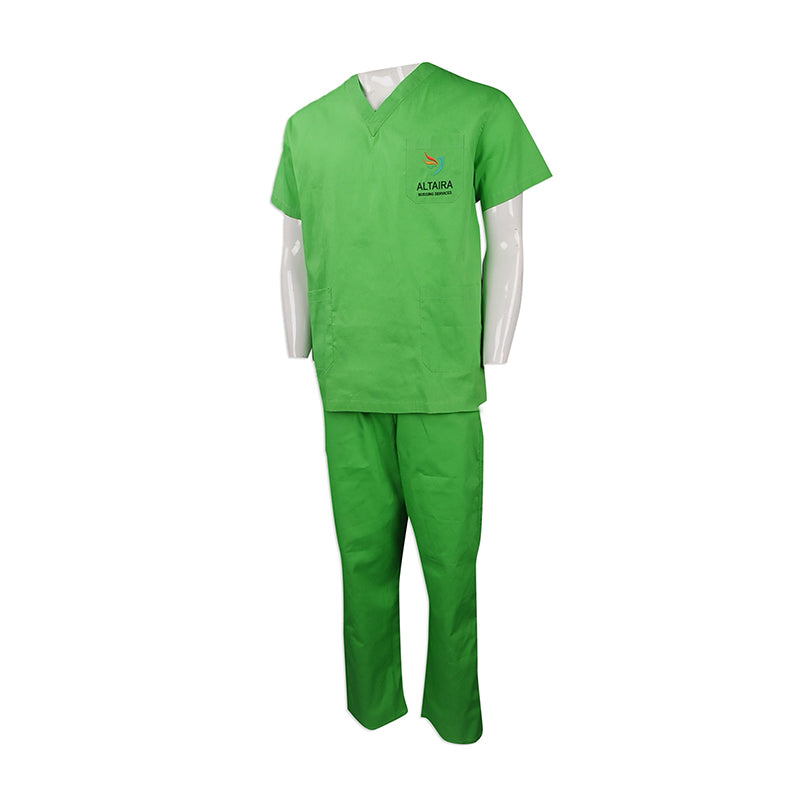 NU048 網上下單護士制服 來樣訂做護士制服款式 綠色 男裝診所醫護制服 設計套裝護士制服專營店