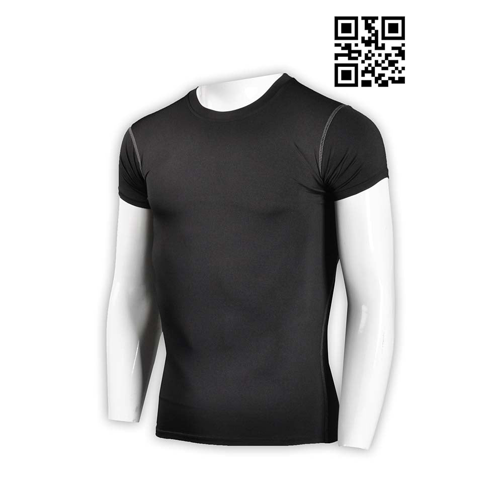 TF032 設計純色緊身運動T恤 製作純色緊身運動T恤 供應時尚運動T恤 緊身運動T恤專營